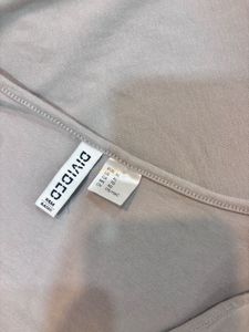 Grey Cropped V-Neck Top