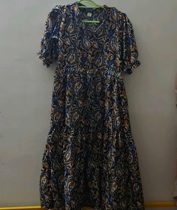 Boho Paisley Print Puff Sleeve Dress