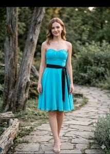 Stunning Teal Strapless Dress