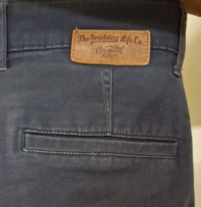 Men's Dark Wash Chinos - Blue