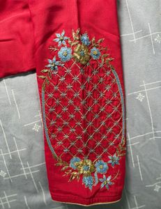 Red Embroidered Blouse