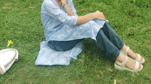 Beautiful Blue Printed Kurta