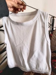 Basic White Ribbed Tank Top
