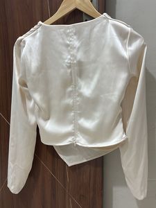 Elegant Satin Wrap Top