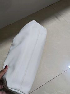 Chic White Clutch with Gold Chain