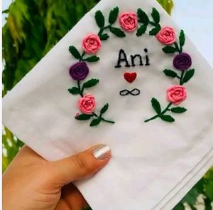 floral Hand-Embroidered handkerchiefs  coustmizati