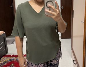 Green Textured Top