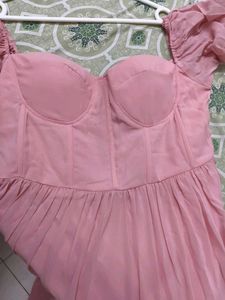 Peach Retro style long gown "Brand Labelhues"