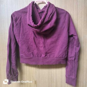 Burgundy Cropped Hoodie