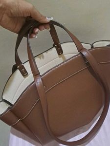 ZARA Brown Faux Leather Hobo Bag