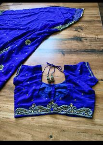 Royal Blue heavy handwork Saree