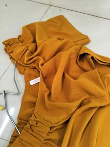 Chic Mustard Yellow Square Neck Top