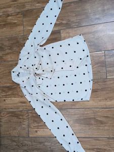 Chic Polka Dot Bow Top