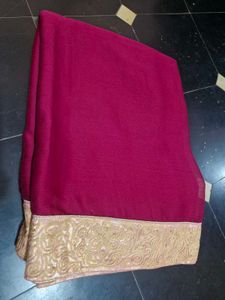 Elegant maroon Saree with Golden Border