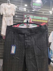Men's Grey Checkered Trousers