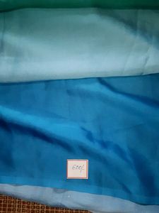 Stunning Ombre Blue Saree with Embellished Border
