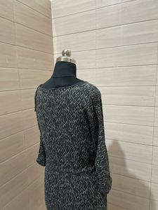 ZARA Elegant Black Patterned Tunic Top