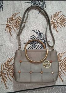 Elegant Taupe Dual handle &amp; sling bag