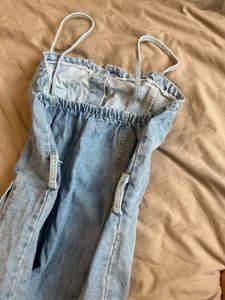 Retro Denim Button-Down Dress Outfit