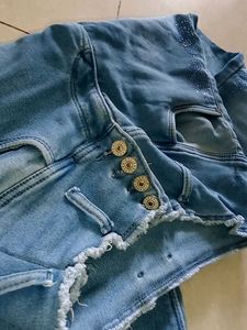 Sparkly High-Waisted Denim Jeans