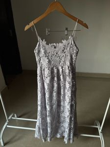 Lilac Lace Spaghetti Strap Maxi Dress