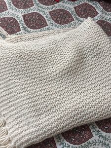 Hand-Knitted Cream Dupatta