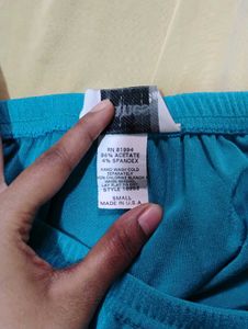 Slinky Blue Midi Skirt (Made in U.S.A)