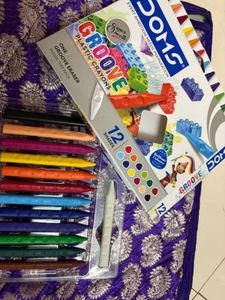 DOMS Groove Plastic Crayons - 12 Shades