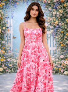Pink Floral Maxi Dress || celebrity collections ✨