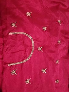 Elegant Red &amp; Gold Embroidered Saree