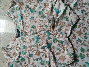 Floral Print Cotton Kurta