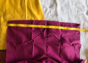 Vibrant Yellow Kurta with cotton bottom