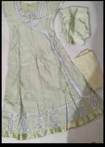 Elegant Mint Green Anarkali Set