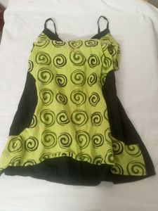 Green Swirl Print Sundress