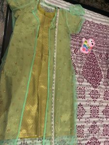 Banarasi Suit With Net Long Koti