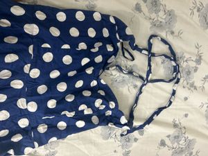Blue Polka Dot Dress (Halter neck)