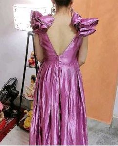 Elegant Pinkish Bow Detail Gown