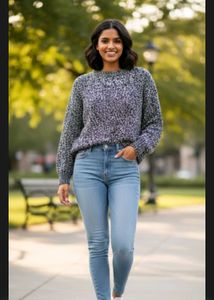 Imported Black &amp; White Knit Sweater