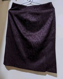 Elegant Dark Purple Satin Mini Skirt
