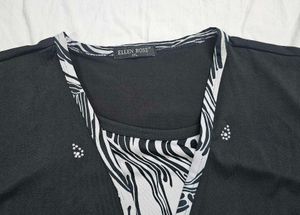Black Short-Sleeve With Attached Front Plus Size