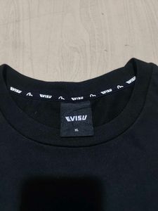 Evisu Black T-Shirt with Gold Logo