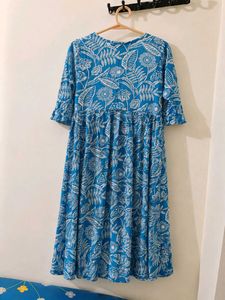 Blue Floral Print Kurta