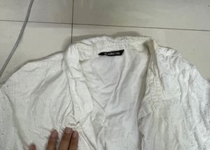 Elegant White Broderie Anglaise Top