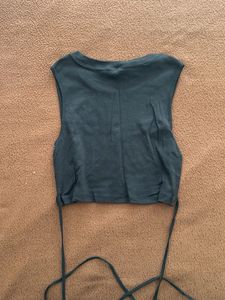 Sparkly Dolphin &amp; Sun Crop Top with Tie Back