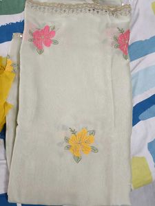Brand New mirror work saree with unstitched blouse