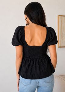 Chic Black Peplum Top