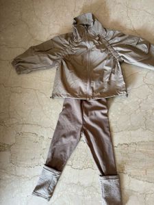 stylish kids bomber jacket and felt pant set