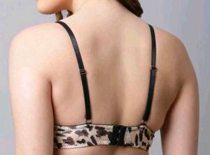 Leopard Print Bra with Chain Straps