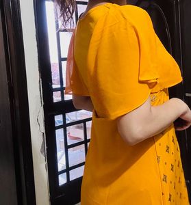 Yellow Print Maxi Dress