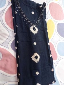 Elegant Dark Blue Printed Kurta